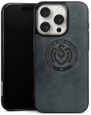 Silikon Hülle kompatibel mit Apple iPhone 15 Pro Case schwarz Handyhülle MSV Duisburg Bundesliga Offizielles Lizenzprodukt