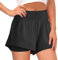 Shorts Damen Sommer Kurze Hosen Damen 2 in 1 Laufshorts Sport Running Shorts Fitness Sporthose Yoga Jogging Beiläufige Elastisch Schnelltrocknende (B Schwarz1, XL)