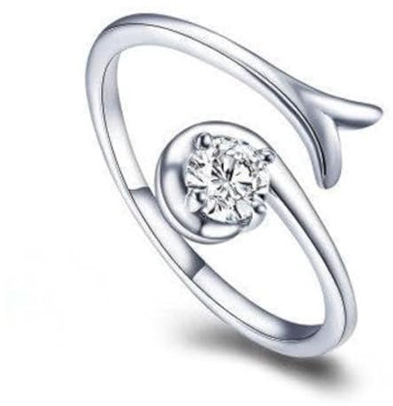SJDOFU Damenring 925 Sterling Silber 5A Weißer Stein 12 Sternzeichen Aszendent Verstellbarer Ring Geburtstagsgeschenk (Steinbock)