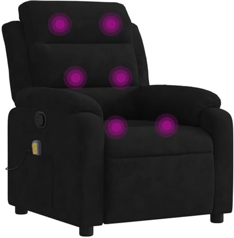 vidaXL Massagesessel Schwarz Samt