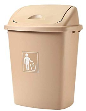 QINGANGS Poubelle ménagère, avec Couvercle, Poubelle de Salon, Salle de Bain, Poubelle Multicolore/capacité : 65 L, poubelles intérieures/extérieures, Kaki, 65 L