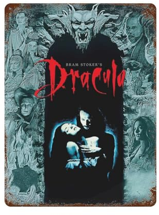 KSOXDAITIP Dracula-Film-Poster, Wanddekoration, Metallblech-Poster, moderne Heimdekoration, Kunst, Metallposter, Hausbar, Laden, Dekorationen, Vintage-Schild, Geschenk, 39,9 x 30 cm