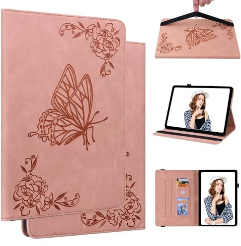 Beajew Amazon Fire HD 8 (2015)/(2016)/(2017)/(2018) PU Leder, Multi-Winkel Betrachtung Schutzhülle Hülle für Tablet kompatibel mit Amazon Fire HD 8 (2015)/(2016)/(2017)/(2018), Rosa
