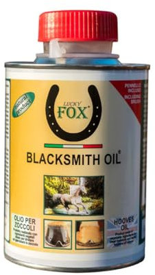 Lucky Fox BLACKSMITH OIL, Higienizante Hidratante para Cascos del Caballo, Garantiza Elasticidad de la Pezuña, crea una Barrera Natural a los Agentes Externos, 500 ml