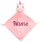 Elefantasie Personalisiertes Schnuffeltuch weiches Kuscheltuch mit Name Bestickt Schnuffeltier Schlafhilfe Tröster Geschenk zur Geburt Einhorn rosa