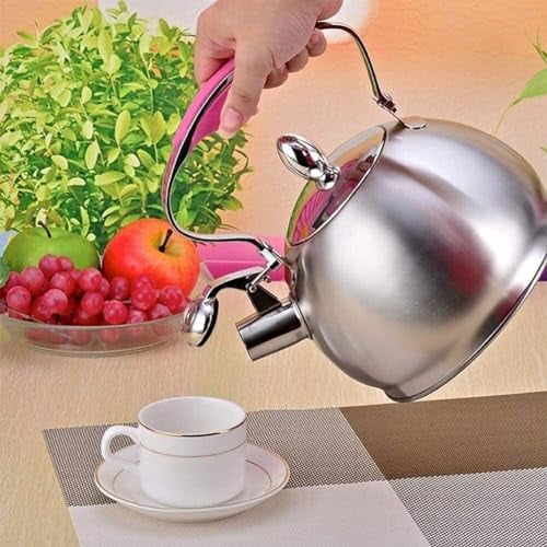 Wasserkocher für den Herd, Teekannen für den Herd, Camping-Wasserkocher, Kreativität, Pfeifen-Teekanne, Teekessel, Pfeif-Teekessel, Teekannen-Design, schnell kochender Edelstahl-Herdtopf (Farbe: Blau)