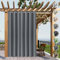 Lsjoaw Outdoorvorhänge 1Stück Outdoor Vorhang Wetterfest Sonnenschutz Gardinen Vorhang außen mit Ösen Curtains Sichtschutz Schutz für Terrasse Pergola Garten Pavillon (B254xH213CM) Dunkelgrau