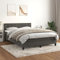 Willood Boxspringbett mit Matratze Dunkelgrau 140x200 cm SamtBlock mit Quadraten