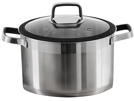 DOMOLETTI | Casserole avec Couvercle - 3L | Faitout Inox tous les types de cuisinières: vitrocéramique, électrique, à gaz et à induction | Marmite pour Induction | Va au Lave-Vaisselle