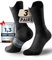 Chaussettes de Compression en Bambou pour Course, Randonnée, Cyclisme, Entraînement, Coolmax (FR/ES, Numérique, 38, 42, Taille normale, Taille normale, Noir)