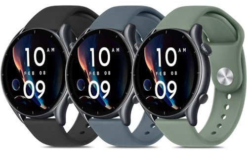 Wanme für Amazfit GTR 3 Armband/GTR 3 Pro 46mm / GTR 4 / GTR 2/ GTR 2e / GTR 47mm für Herren Damen, 22mm Silikon Armbänder Wasserdichtes Sport Ersatzarmband für Amazfit Balance 46mm