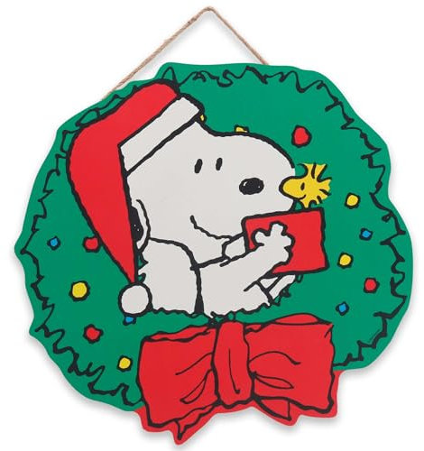 Open Road Brands Peanuts Snoopy Weihnachtskranz Wandschmuck Dekoration für Zuhause