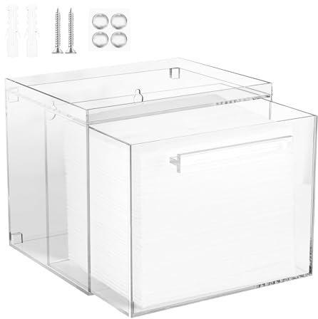 Facial Towel Drawer Bin - Towel and Cosmetic Storage Box, Clear Acrylic Towel Drawer | Acrylic Bathroom Towel Bin with Built-In Drawer, Multi Purpose Makeup Organizer for Vanity Bathroom Organization