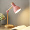 Lampe de table de chevet, lampe de bureau en bois moderne avec abat-jour en métal Lampe de chevet réglable pour bureau, salle d'étude, chambre à coucher, salon, chambre d'enfant, lecture,Rose