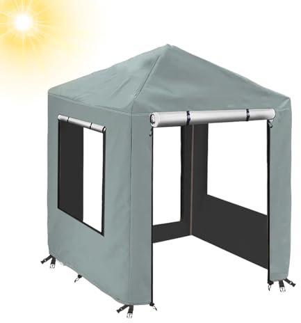 56x56x60 Inch Playhouse Cover for Kids, Waterproof Playhouse Cover, Outdoor Playhouse Protector, Garden Playhouse Dust Cover, 420D Oxford Cloth Cover, Windproof Triangular Top Playhouse Cover with Bag