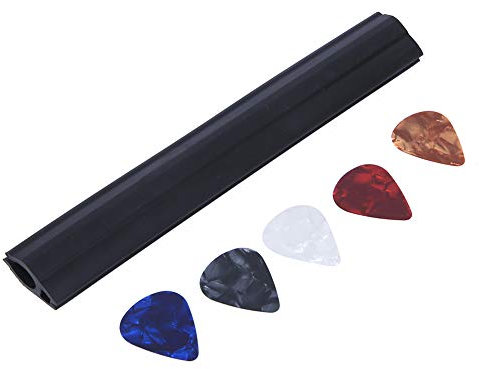 5pcs Guitar Picks with 1pc Rubber Guitar Picks Holder Clamp Microphone Stand Pickholder