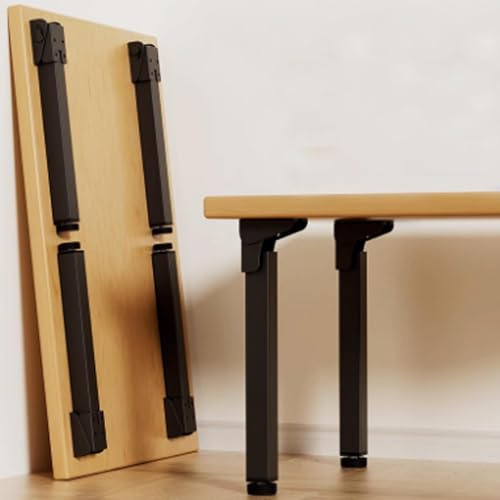 JIAJUTUI001 Lot de 4 Noirs Canapé Table Pied de Table Rabattable,Pied Pliant Table à 90 Degrés Pieds de Meubles Table Pliables Pieds de Table Pieds de Rechange Métal pour Armoires TV (65cm/25.6in)