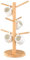 Mug Tree 6 Mugs, Wood Mug Holder Coffee Cup Holder, Mug Rack Tabletop Holder with Thickened Base, Cup Stand for Tea Coffee Cup Mug Hooks