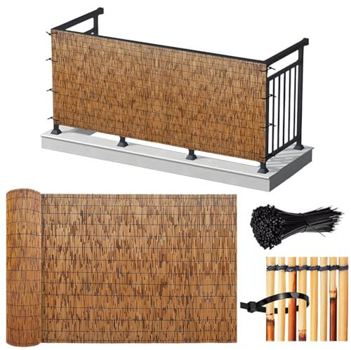 Brise-vue en bambou respectueux de l'environnement pour jardin, 50 x 100 cm, panneau de clôture naturel durable pour une utilisation en extérieur