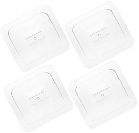 Ciieeo 4 Stück Staubschutzhaube Lunchboxen Abdeckungen Für Futternetze Abteil Snack Müll Speisekammer Behälter Deckel Tablett Teller Container Schüssel Lebensmittelabdeckungen Acryl Weiß