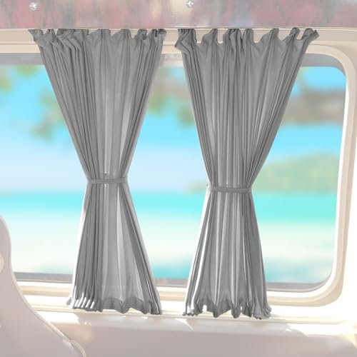 OMAC Schiebetür Gardinen MAß kompatibel mit FIAT Ducato/e-Ducato 2006-2024 Radstand Grau 6tlg