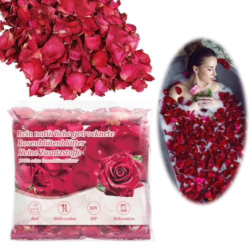 Hurifeng Blütenkonfetti - 100% echte getrocknete Rosenblätter； biologische Dekoration - Rosenblätter Deko für Geburtstage； Hochzeiten