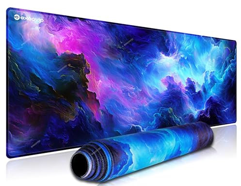 excovip Large Gaming Mouse Pad XL,Anti-Skid Mousepad 800x300mm Large Keyboard Mouse Pad Desk Mat with Stitched Edges for Office & Home,Starry Sky 0453