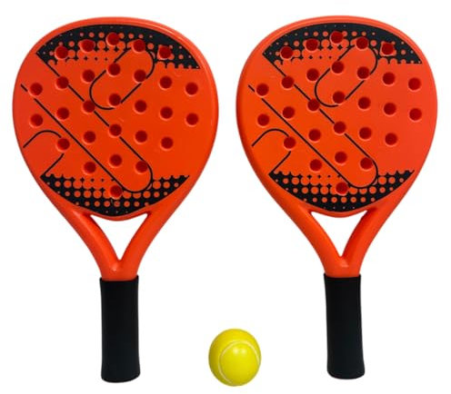 Pala de pádel con pelota, juego de 2 raquetas de plástico de 41 cm, raquetas de playa para pádel, tenis, piscina y fiesta, par de palas, piscina, jardín