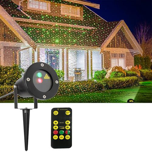 Outdoor House Garden Tree Lawn Light Projector, IP65 Waterproof, Zinc Alloy,Classic Firefly Fireworks Effects,2in1 Indoor Disco Light for Birthday Parties Christmas Halloween Room Bedroom Decoration