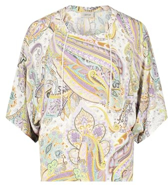 Cartoon Damen Oversize-Bluse mit Muster 46, Grün/Violett