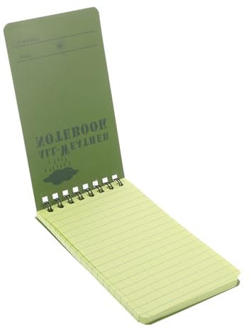 UPKOCH Wasserdichte Klebrige Noten Taschennotizbuch Praktisches Notizbuch Spiralnotenbuch Zeitschrift Tagebuch Notizblock Kleines Notizbuch Notebook-büro Papier Green