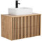 UEV Waschtisch mit Unterschrank, Waschbeckenunterschrank 61cm/81cm Badmöbel Set, Natur (Natur mit Waschbecken, 81 x 46 x 51,8cm(B x T x H))