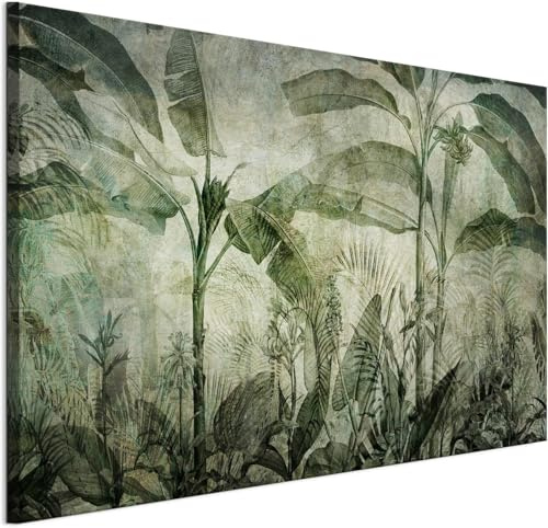 LUMASOUL Wandbilder Wohnzimmer Leinwandbild Dschungel 90x60 cm | 1-teiliges Bild für Schlafzimmer, Flur, Büro und Küche, modernes Foto-Motiv