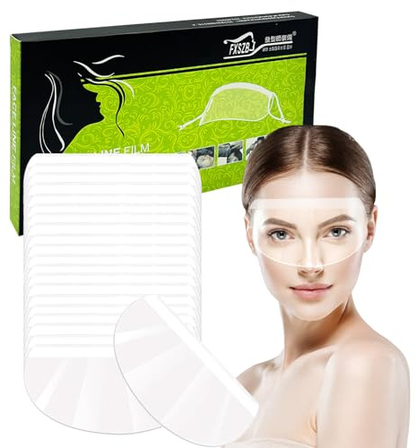 HEIZHU 50 Pcs Clear Face Shield Visors - Eye Shield After Cataract Surgery, Plastic Transparent Eye Shield Protector, Face Shield for Shower, Hairdressing, Post-Surgery Protection
