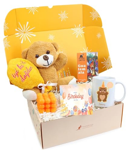 Trendmiya Gift Hamper for Her/Him | Teddy Bear, Mug, Candle & Coffee Set | Personalized Gift Basket for Birthday, Anniversary, Valentine's Day, or Corporate Presents
