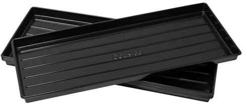 Woodside Growbag Trays 6 Pack – 100cm x 40cm – Heavy Duty Plastic Trays for Tomato Growbags, Greenhouse & Garden Use – Reusable, Easy Clean Plant Tray