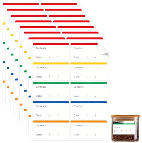 150 Pcs 3 * 6CM Freezer Labels Easy Peel Off, Removable Food Stickers for Storage, Waterproof Freezer Food Labels for Kitchen Pantry Containers Jars Organization, Leaves No Residue