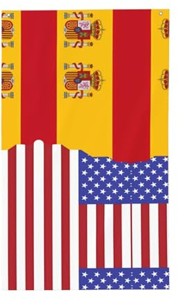 Bandera de Estados Unidos de España. Bandera vertical de 3 x 5 pies, poliéster resistente a la decoloración con ojales, decoración de jardín, balcón