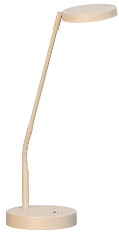 Fischer & Honsel Tischleuchte, Sorento | sandfarben| B: 16 cm, H: 48 cm| Ausladung: 36 cm| mit Taster stufenlos dimmbar| Farbtemperatureinstellung 3 Stufen | 1x 6,5W 2700/3350/4000 K | 760 lm