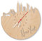 Skyline New York Wanduhr aus Birken-Holz Made in Germany | Design Uhr aus Echtholz | Wand-Deko aus Birke | Originelle Wand-Uhr | Moderne Wand-Uhr im Skyline Design | Wand-Dekoration aus Natur-Holz