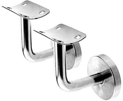 Musuntas 2 soportes de acero inoxidable para pasamanos de acero inoxidable, soporte para pasamanos, soporte de pared, soporte de pared, barandilla para escaleras, corredores