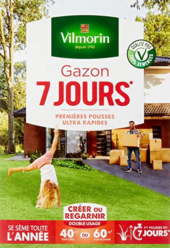 Vilmorin 4460714 Gazon 7 Jours, Vert, 1 kg