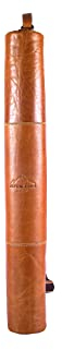 Alpenleder Posterrolle Marcus – Echt Leder Transportrolle – Große A1 Plakatrolle, brauner Zeichenköcher, Vintage Can Cooler Dosentasche, Verstellbarer Tragegurt mit Getränkehalter (64x8x8cm, Cognac)