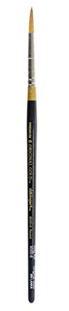 KINGART Premium Original Gold 9000-6 Round Series Artist Brush, Golden Taklon Synthetic Hair, Short Handle, for Acrylic, Watercolor, Oil and Gouache Painting, Size 6