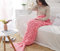 Meerjungfrauendecke Mermaid Schwanz Blanket 195 cm Fischschwanz, Meerjungfrau Häkeln Decke Sofa Schlafdecke Schlafsack kuschelig warm rosa Decke