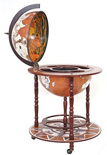 Globusbar HWC-D86, Minibar Hausbar Weinregal, Weltkugel Ø 45cm rollbar Eukalyptusholz MVG-Zertifiziert