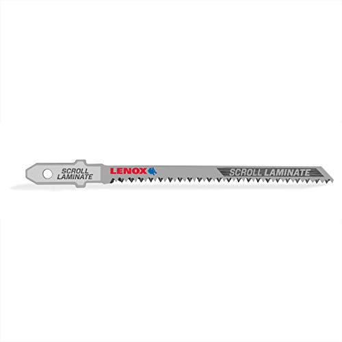 LENOX Tools 1991612 T-Shank Laminate Scroll Cutting Jig Saw Blade, 3 1/2-Inch X 7/32-Inch 20 TPI, 5-Pack