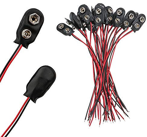 SENZEAL 20PCS 15cm 9V I-Typ Batterie Steckverbinder Leder Drahtlänge für LED-Lichtleisten, Spielzeugen, Telefonen, Beleuchtungskörpern, Fernbedienungen kleinen elektronischen Produkten