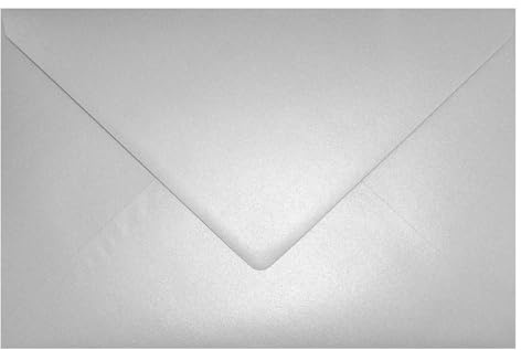 Netuno 25 Kuverts Perlmutt-Silber DIN C5 16,2x22,9 cm metallisch und edel | 120g Aster Metallic Silver · elegante festliche große silberne Briefumschläge für Weihnachten, Jubiläum, Silvester