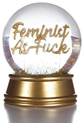 Boxer Gifts Schneekugel Feminist As FK, glitzernd, lustiges Weihnachts-und Geburtstagsgeschenk für Sie, Gold, 1